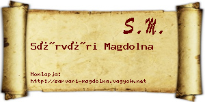 Sárvári Magdolna névjegykártya