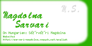 magdolna sarvari business card